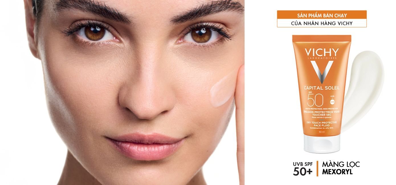 Kem chống nắng nâng tông SPF 50 vichy dry touch