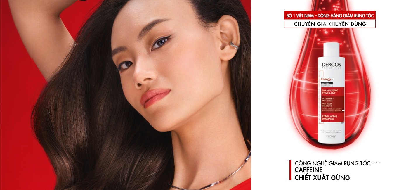 dầu gội giảm rụng tóc vichy red dercos