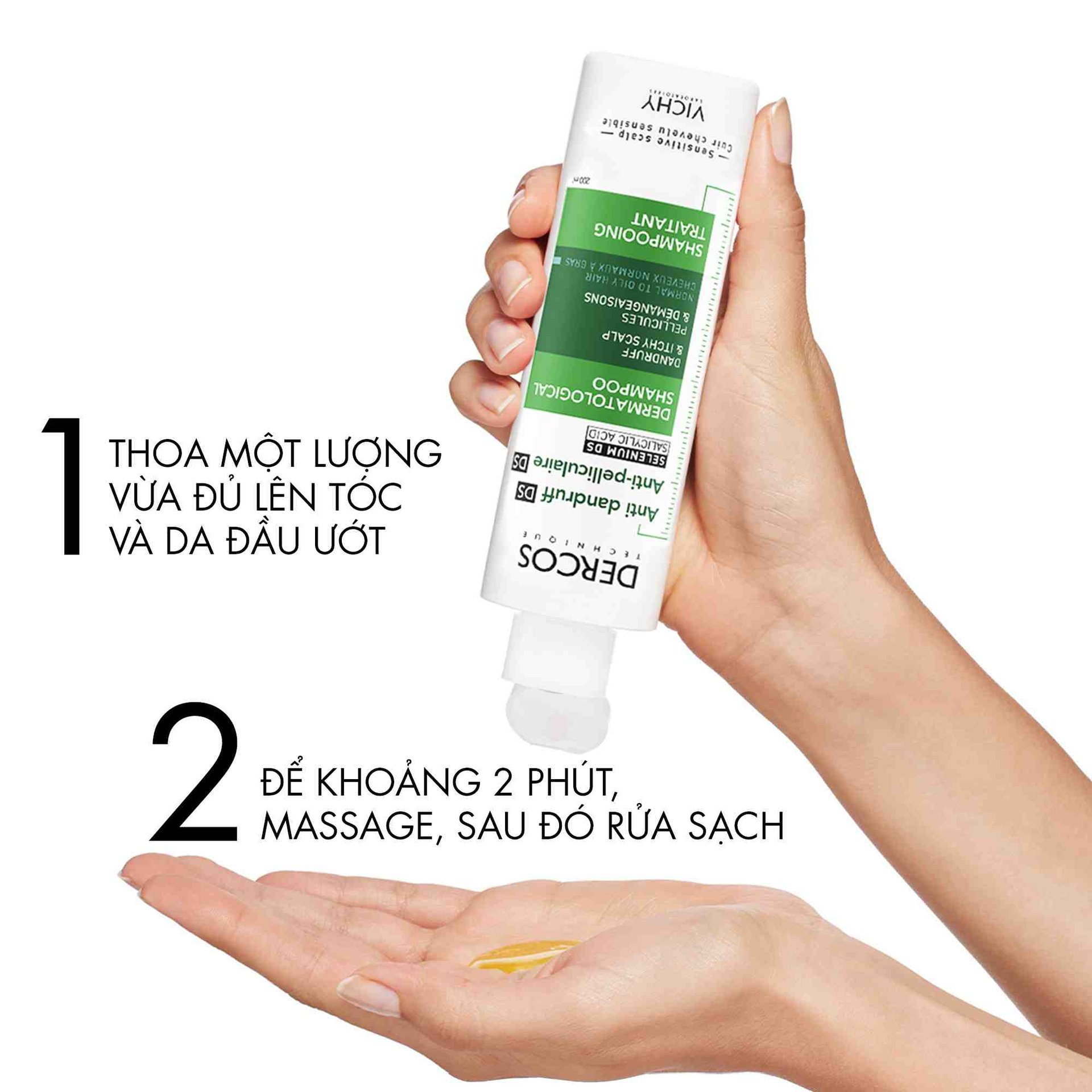 Cách sử dụng Vichy Dercos Anti Dandruff